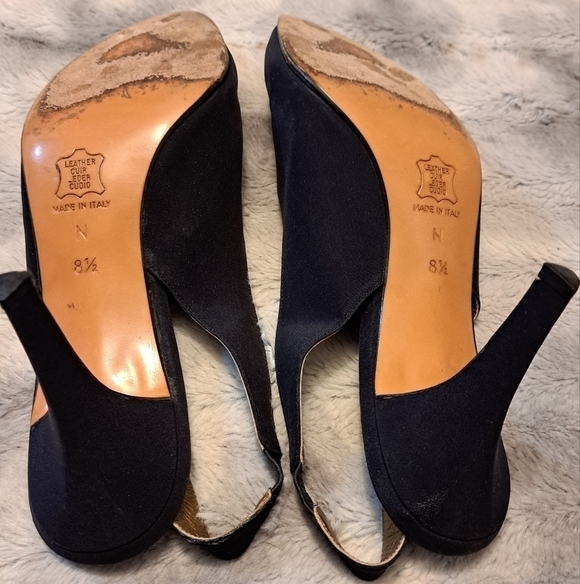 Yves Saint Laurent Black Slingback Heels  Size 8.5 - Picture 8 of 12